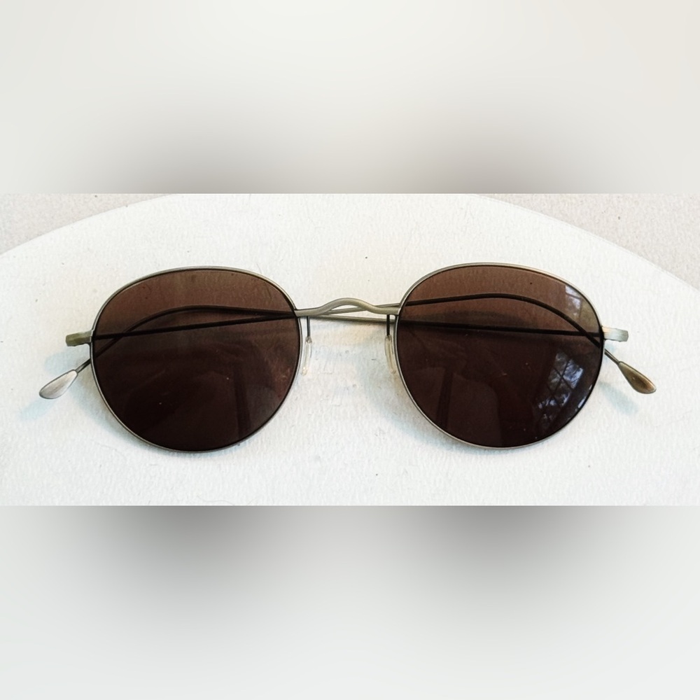 Vintage Brushed Titanium Red Rose Sunglasses, Unisex